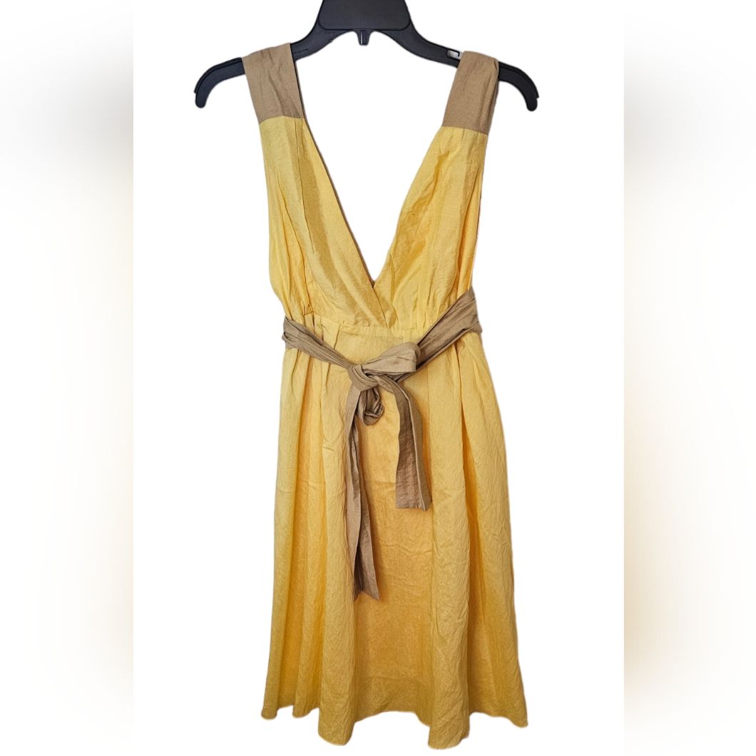 709 Yellow  Tan Small Dress